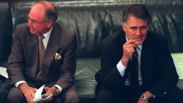 PM John Howard and Republican Malcolm Turnbull at the Constitutional Convention, February 1998.