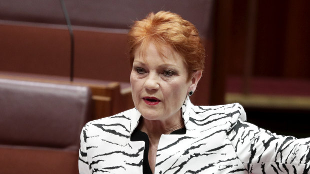 Pauline Hanson in the Senate.