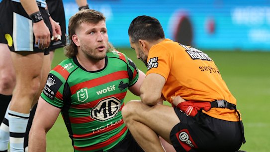 Jai Arrow is laid low with back spasms against Cronulla.