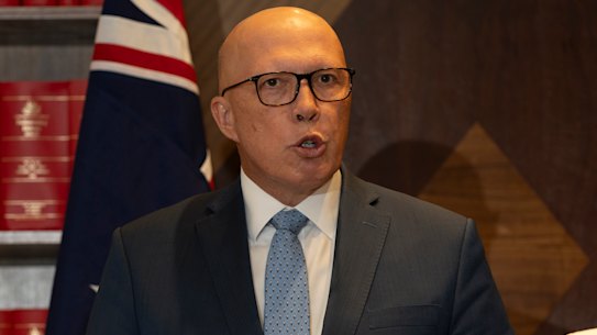 Opposition Leader Peter Dutton and Senator Michaelia Cash on Monday.