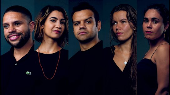 Nathan Martin, Rachael Hocking, Meyne Wyatt, Vanessa Turnbull-Roberts and Amelia Telford.