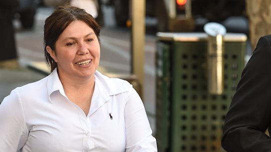 Roberta Williams outside court in 2017.
