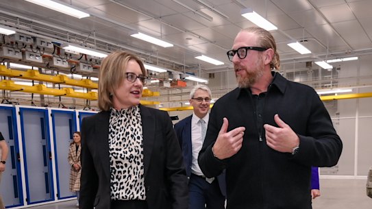 Premier Jacinta Allan with NextDC CEO Craig Scroggie in one of the data centre’s Melbourne premises. 