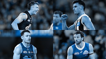 Clockwise from top left: Patrick Cripps, Nick Daicos, Lachie Neale and Marcus Bontempelli.