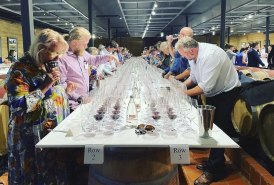 The scene at the 39th international cabernet tasting at Cape Mentelle last month.
