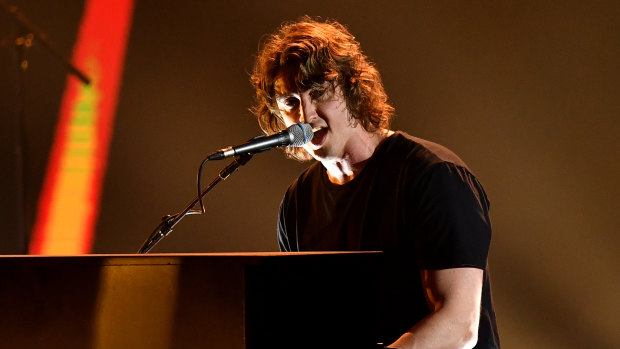 Dean Lewis, pictured performing at the 2018 ARIA Awards, turned his Australian success into a solid US and European following. 