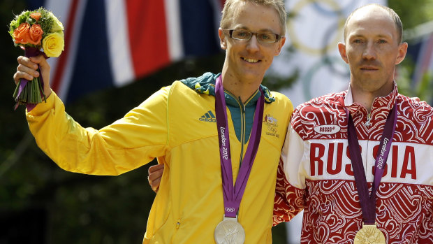 Australia's Jared Tallent won silver in the 50-kilometer walk at the 2012 Olympics. He was later awarded the gold.