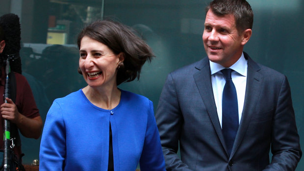 Mike Baird and Gladys Berejiklian in 2016. 