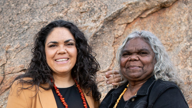 Senator Jacinta Nampijinpa Price with her mother, Bess, a former Northern Territory government minister.