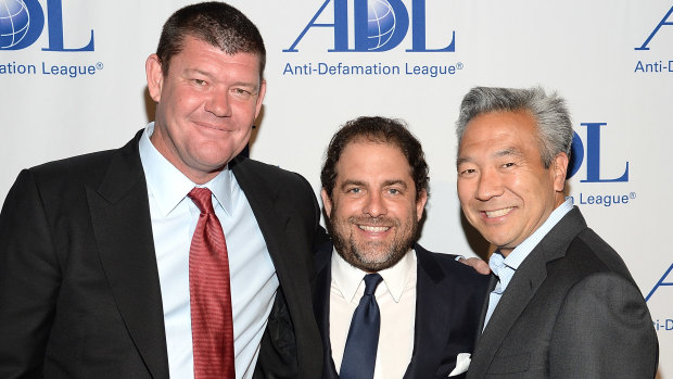 James Packer, Brett Ratner and Tsujihara in 2015.