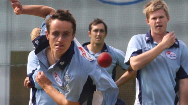 Transition to batting focus: Beau Casson rolls his arm over at Blues training in 2009.