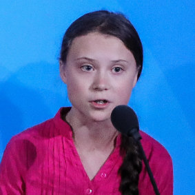 Swedish activist Greta Thunberg speaks during the United Nations Climate Action Summit in New York.