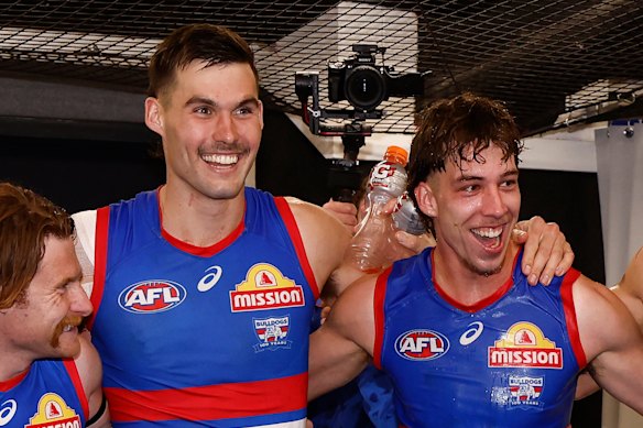 Already Sam Darcy (left) is a game changer at the Bulldogs