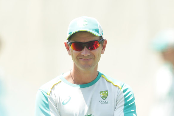 Justin Langer at Australian training at the SCG on Tuesday.