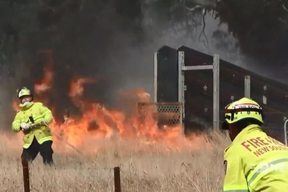 As of midday on Sunday, firefighters were battling 51 fires across NSW, with 18 of them yet to be contained, the Rural Fire Service said.