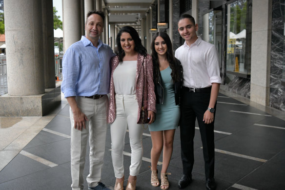 Reno and Andrea Costi with their children Christina and Tasi will dine inside the Green Zone at Circular Quay.