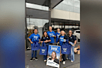 Victorian Liberal Party candidate Amanda Dow, second from left, with party campaign workers.
