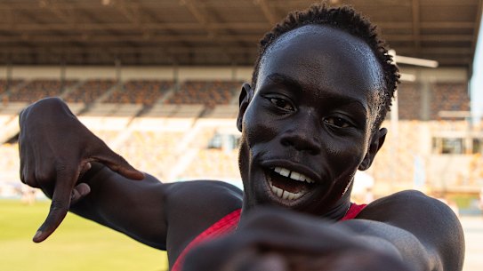 Gout celebrates his impressive performance.