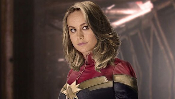Brie Larson as Captain Marvel.