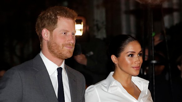 The Duke and Duchess of Sussex attending an awards ceremony on February 9.