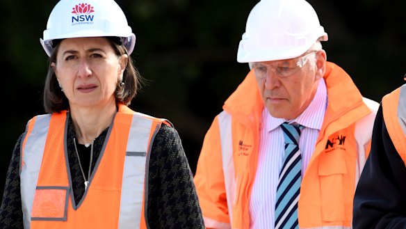Premier Gladys Berejiklian with Andrew Summers in July.
