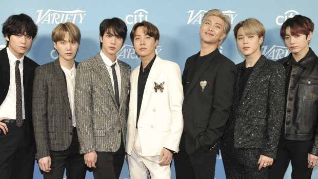 K-pop agency Big Hit Entertainment Co. soared on its debut trading yesterday, boosting the fortunes of its billionaire founder and seven multimillionaire members of the world's best-known boy band, BTS
