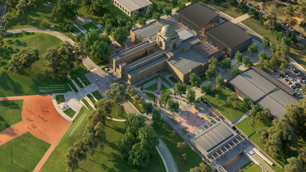 Artist impressions of the planned redevelopment of the Australian War Memorial.