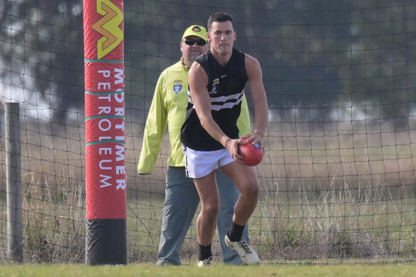 Charlie McCartin in action for Lorne in the Colac and District league.