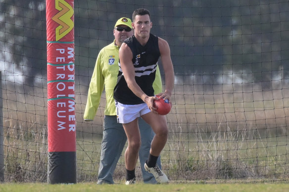 Charlie McCartin in action for Lorne in the Colac and District league.