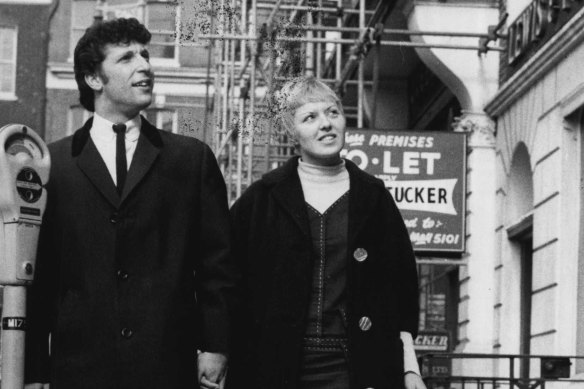 Jones in London in 1965 with wife and teenage sweetheart, Linda Trenchard.