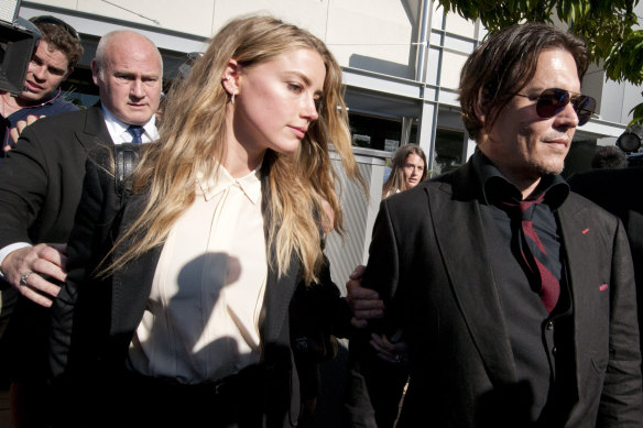 Johnny Depp and Amber Heard appear at Southport Magistrates Court, Gold Coast, in 2016 over a charge of falsifying an immigration document.
