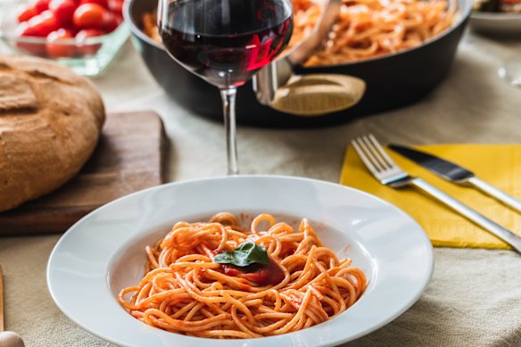 Sunday night is always pasta and wine. 