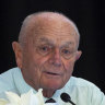 Harvey Norman executive chairman Gerry Harvey during the Harvey Norman AGM held in Olympic Park, Sydney on Wednesday.