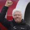Virgin Atlantic founder, Richard Branson at the arrival of fossil fuel free Flight100.
