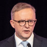 prime Minister Anthony Albanese addresses the Business Council of Australia 2023 Annual Dinner.