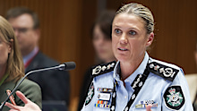 Australian Federal Police (AFP) Commissioner Krissy Barrett during a hearing with the Parliamentary Joint Committee on Intelligence and Security, at Parliament House in Canberra on Tuesday 13 January 2026.