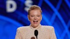 Sarah Snook accepts the award for best performance by an actress in a leading role in a play on Sunday in New York.
