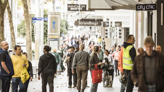 Melburnians outside Target on Bourke Street on Wednesday.