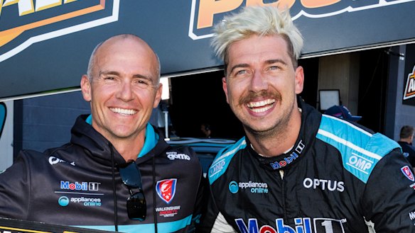 Lee Holdsworth, left, and Chaz Mostert at Bathurst. 