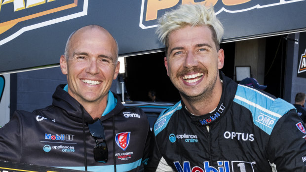 Lee Holdsworth, left, and Chaz Mostert at Bathurst. 
