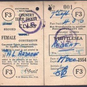 A ticket for the Mernda rail line.