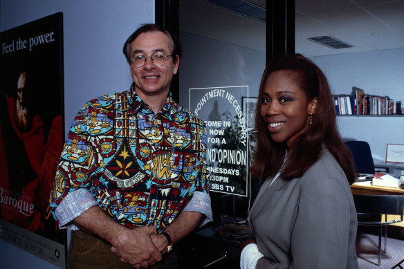 Kruszelnicki, with Trish Goddard with whom he co-hosted the TV program <i>Second Opinion</i>, has been wearing wacky shirts since the 1990s