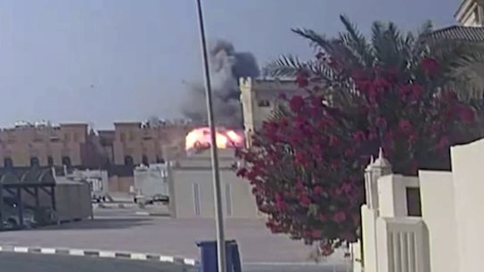 Security footage captures the moment an Israeli strike targeting Hamas leaders hit Doha on Tuesday.