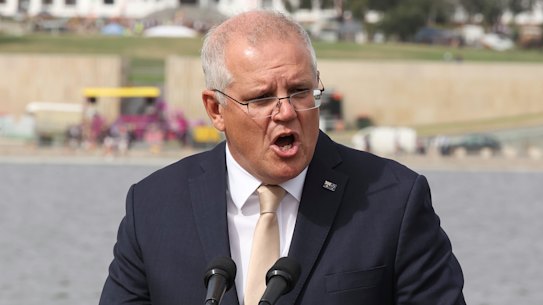 Scott Morrison in Canberra on Australia Day.