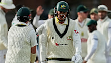 Matt Renshaw leaves the field.