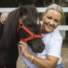 Sarah Hayden and Teddy the pony, one of her equine psychotherapy animals for her work with girls and women diagnosed with autism.