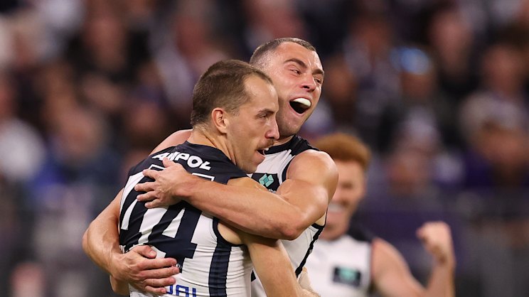 Action shot from the Port Adelaide vs Geelong match