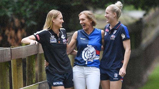 Breann, Sarah and Celine Moody at home in Belgrave.