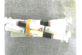 Syringes seized from Jarrod McLean's property.