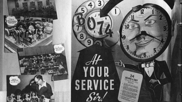 Posters for the talking clock in 1953.